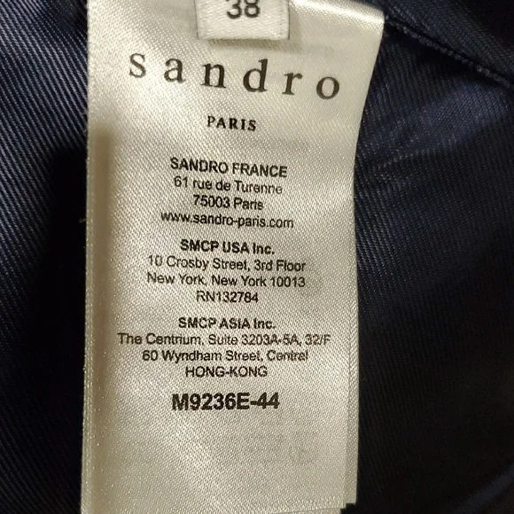 Sandro Women's Navy Toggle Pea Coat - Picture 16 of 17